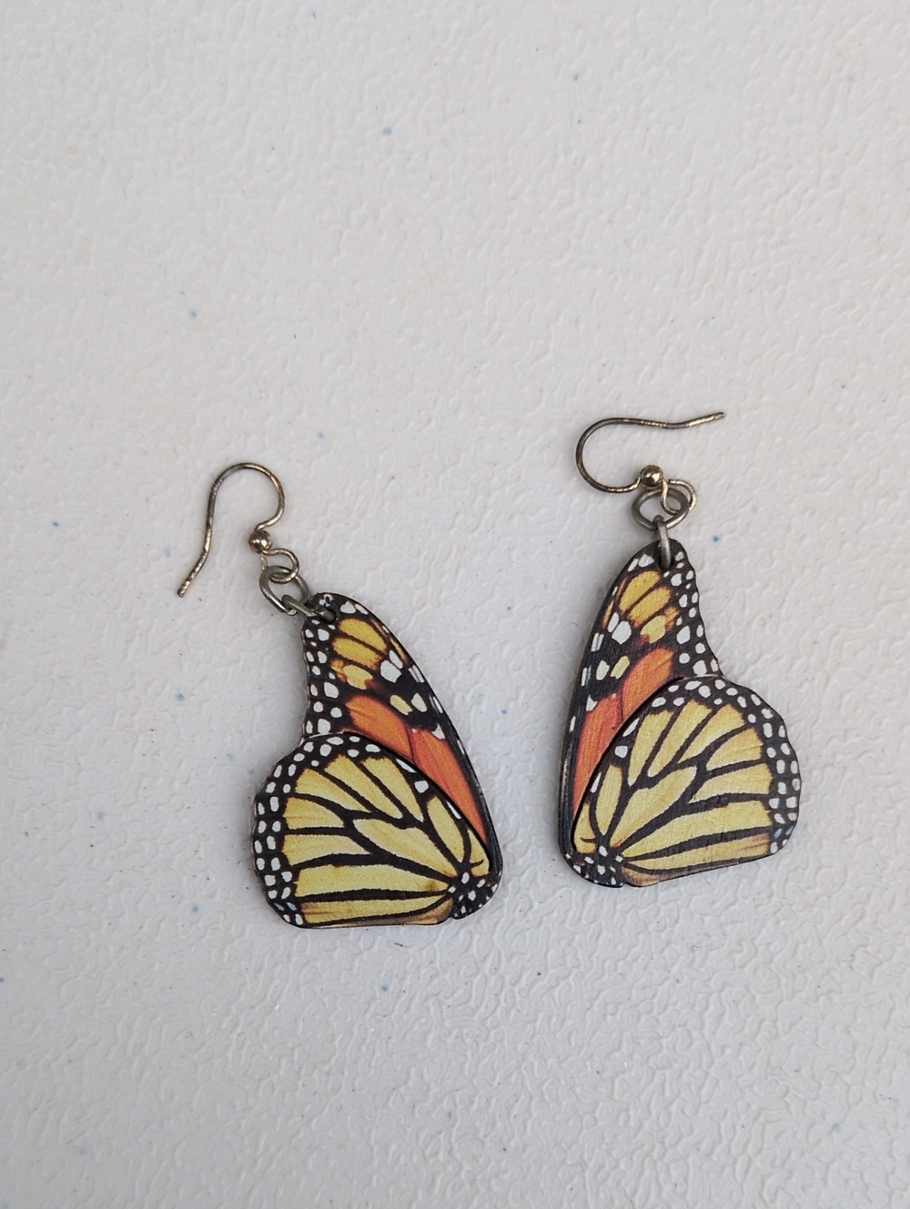 Woowen Butterfly Wing Drop Earrings - Yellow & Orange